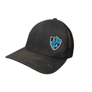 Flexfit Trucker Hat SA Shield Logo Mesh Back Casual Streetwear Everyday
